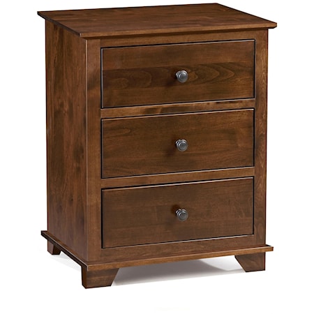 3-Drawer Wide Nightstand