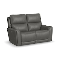 Casual Power Reclining Loveseat with Power Headrest and Lumbar