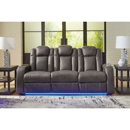Pwr Rec Sofa With Adj Headrest