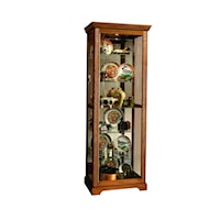 Casual Two-Way Sliding Door Curio Cabinet with Mirrored Back