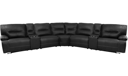 Casual 7-Piece Power Reclining Sectional Sofa with Power Headrests