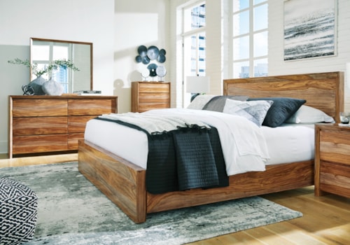 Queen Panel Bed, Dresser And Mirror