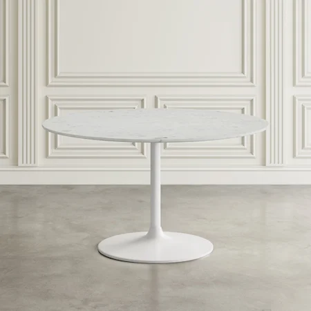 Contemporary Rowan Round Marble Dining Table 42" - White