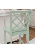 Powell Mayfair Coastal Lattice X-Back Counter Stool