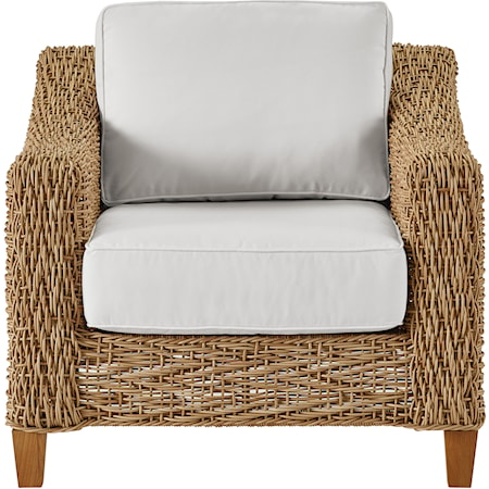 Coastal Outdoor Living Lounge Chair with Wicker Frame