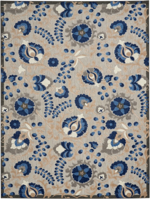 9'6" x 13' Natural/Blue Rectangle Rug