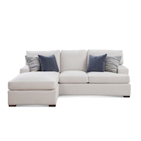 Transitional Sofa with Reversible Ottoman