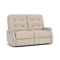 Button Tufted Power Reclining Loveseat with USB Port