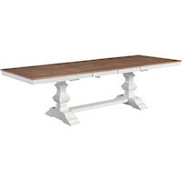 Transitional Rectangular Extension Dining Table in Hickory Shell Finish