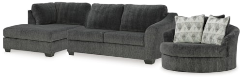 2-piece Sectional And Oversized Swivel Accent Chair