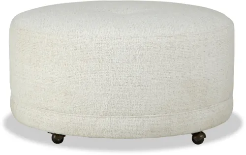 Contemporary Round Ottoman with Casters