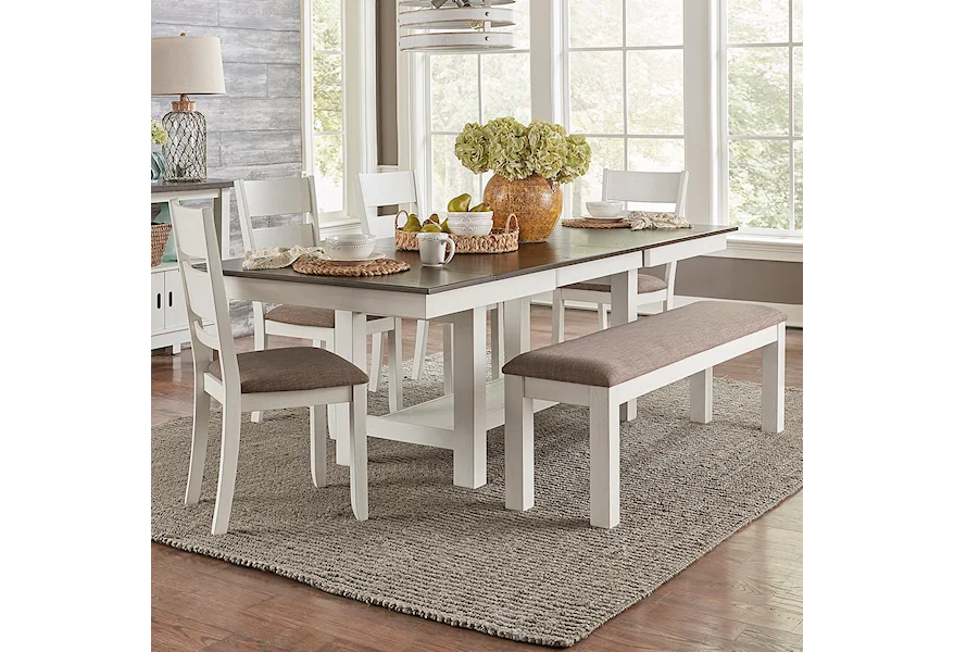 Brook Bay 6 Piece Trestle Table Set by Liberty Furniture at VanDrie Home Furnishings