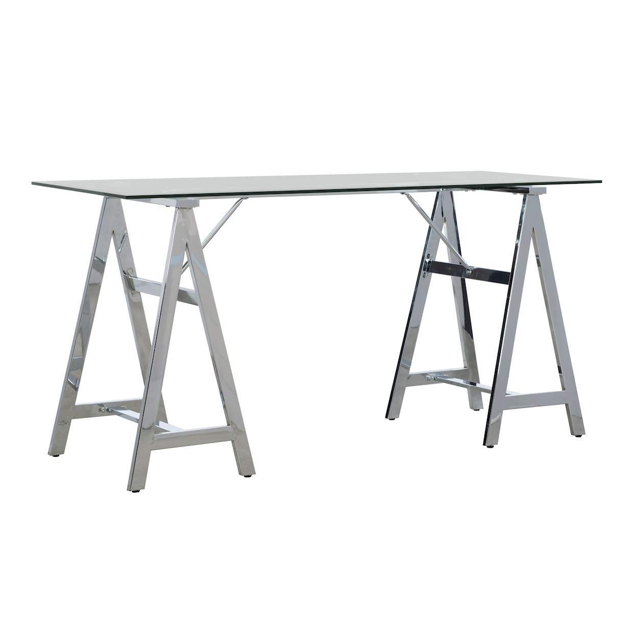 Powell Wynn Trestle Desk Chrome