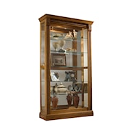 Traditional Two-Way Sliding Door Curio in Toned Honey Finish