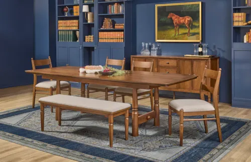 Traditional 6-pc. Trestle Dining Set with Upholstered Seating
