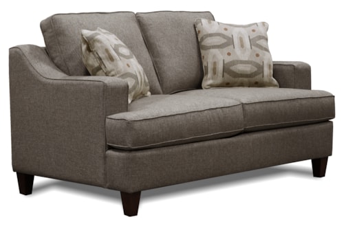 Transitional Loveseat with Tapered Legs