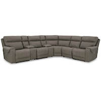 7-Piece Power Reclining Sectional with Pop-Out Cup Holders