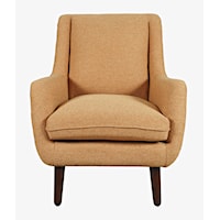 Theo Mid-Century Modern Upholstered Accent Chair - Gold