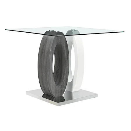 Contemporary Two-Tone Square Bar Table
