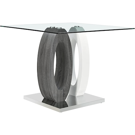 Grey-White Square Bar Table