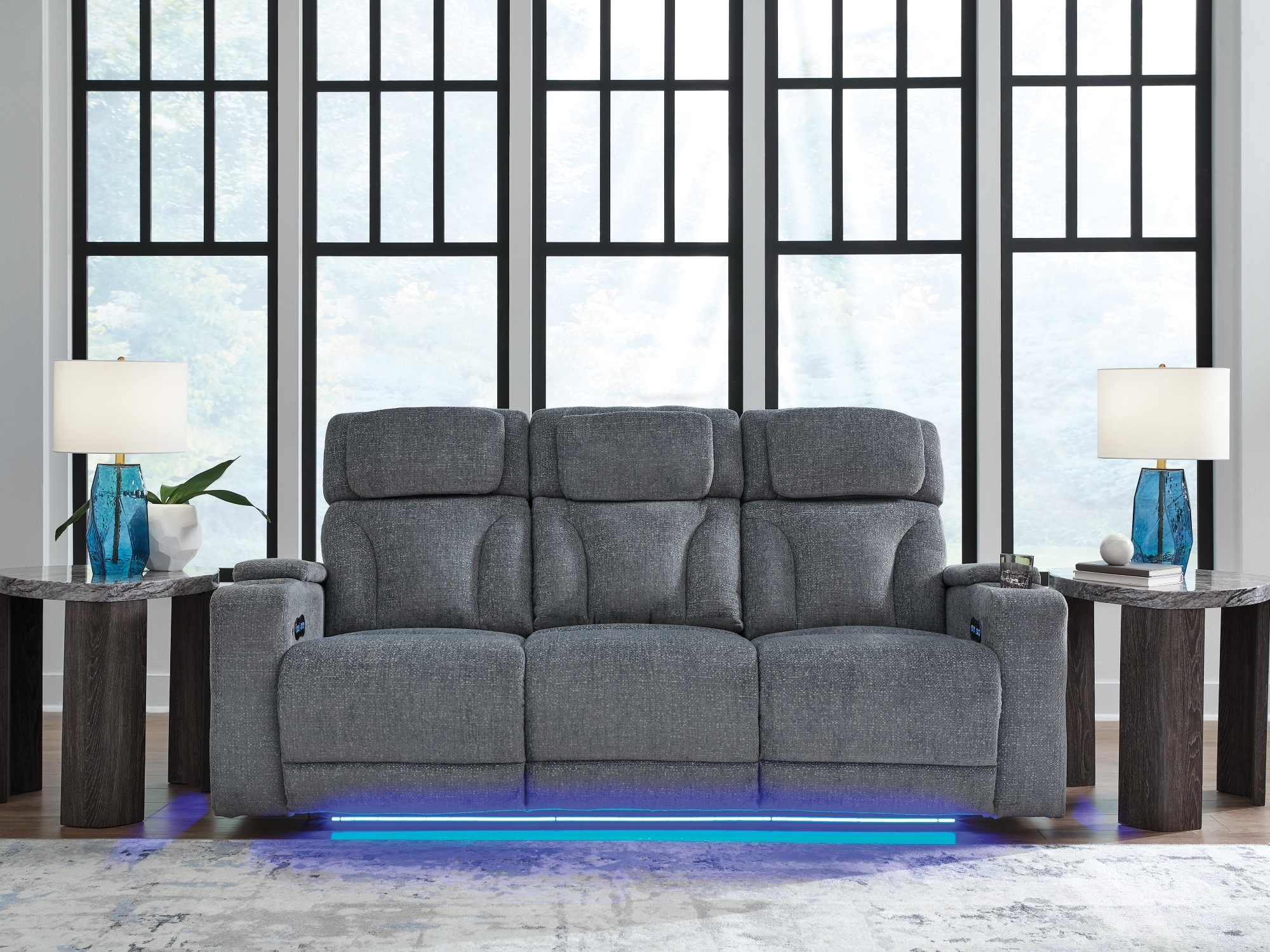 Pwr Rec Sofa With Adj Headrest