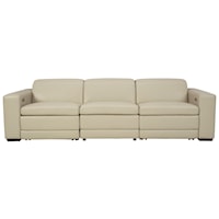 Contemporary Leather Match Power Reclining Sofa