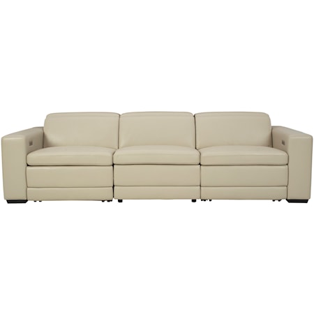 Contemporary Leather Match Power Reclining Sofa