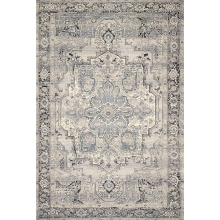 2&apos;5&quot; x 11&apos;2&quot; Grey / Blue Rug