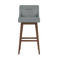 Uniquely Yours Wood And Upholstered Tapered Backadjustable Swivel Stool