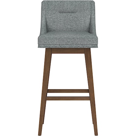 Uniquely Yours Wood And Upholstered Tapered Backadjustable Swivel Stool