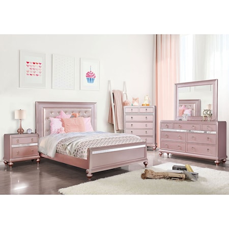 Transitional 4 Piece Twin Bedroom Set