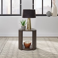Contemporary Round End Table with Lower Shelf
