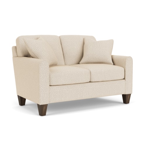 Contemporary Loveseat with Mailbox Arms