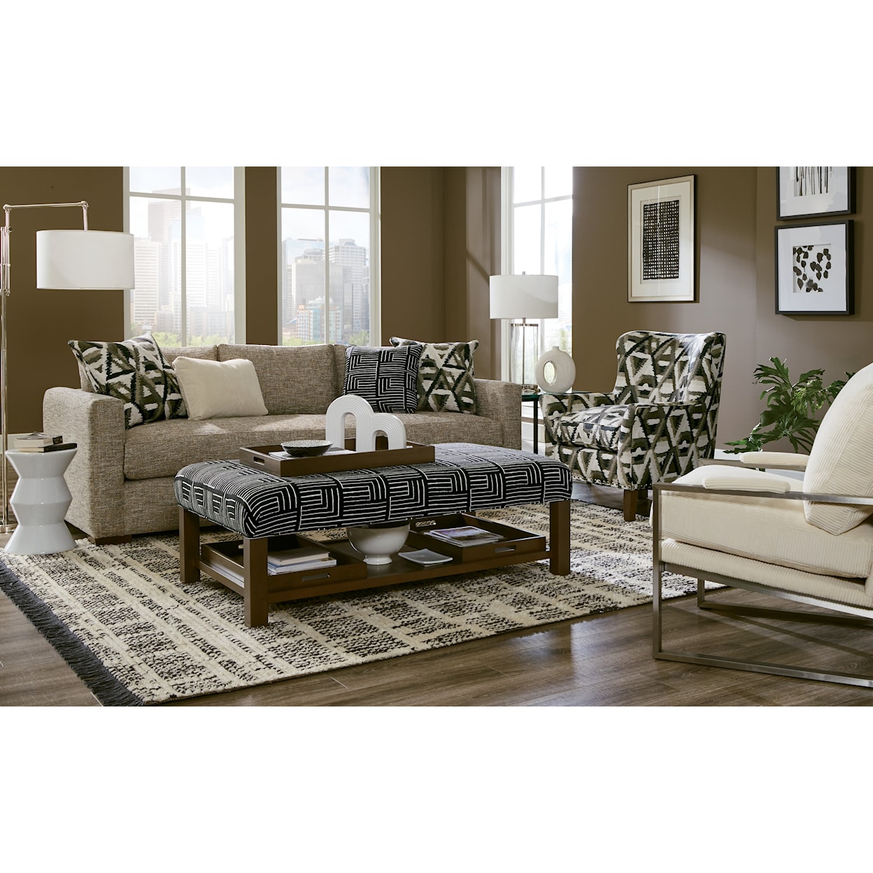 Craftmaster Modern Elements Bench Cushion Sofa