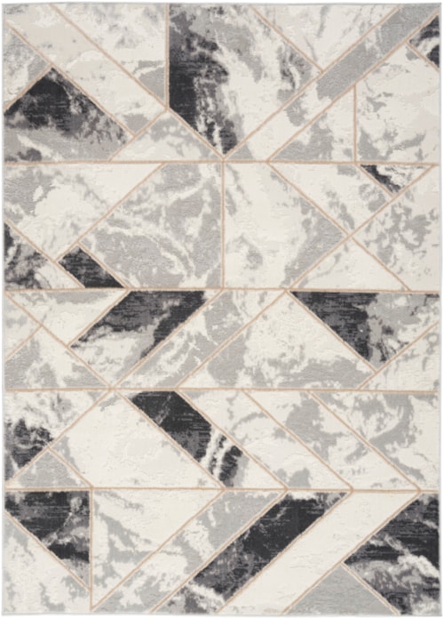 5'3" x 7'3" Ivory/Grey Rectangle Rug