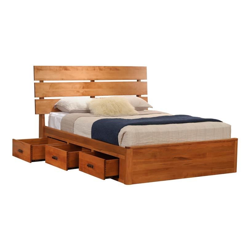 Queen Slat Bed with 2-Drawer Units