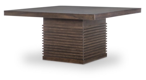 Contemporary Square Dining Table with Pedestal Base
