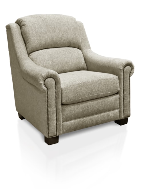 Transitional Armchair with Nailheads