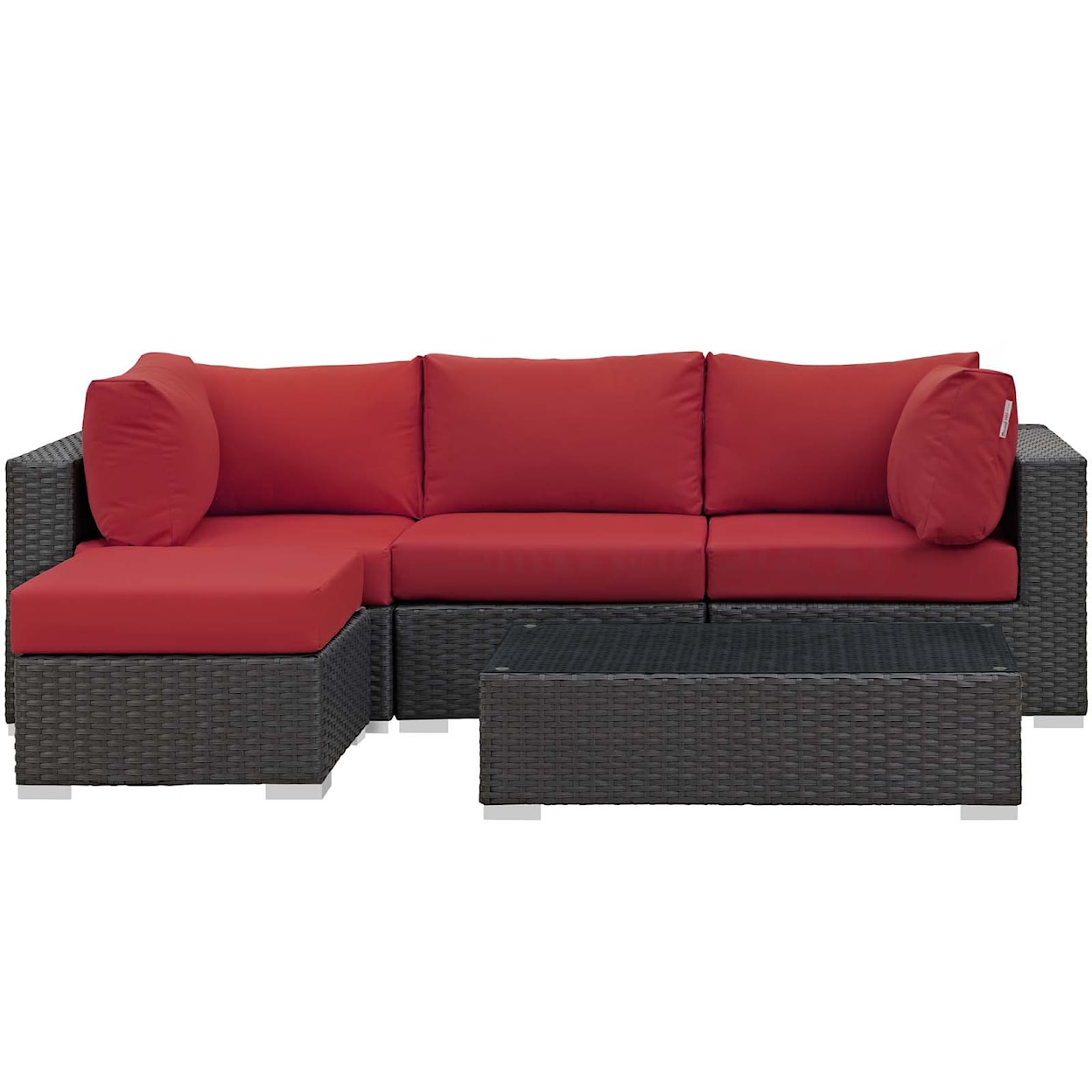 Modway Sojourn Outdoor 5 Piece Sectional Set