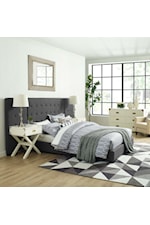 Modway Sierra Cane and King Platform Bed With Angular Legs