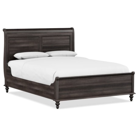 Queen Sleigh Bed with Low Footboard