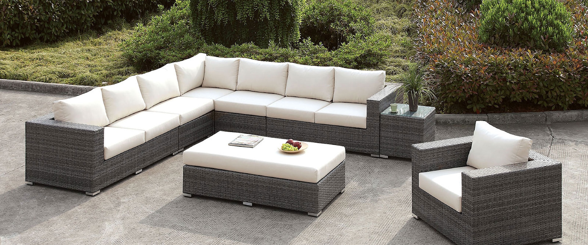 L-Sectional + Chair + Bench +End