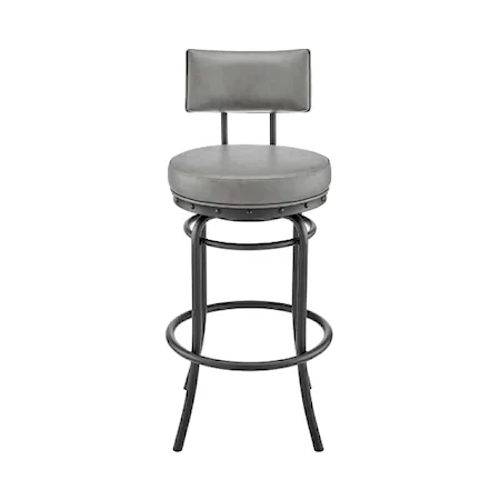 Industrial Counter Height Barstool with Wing Back