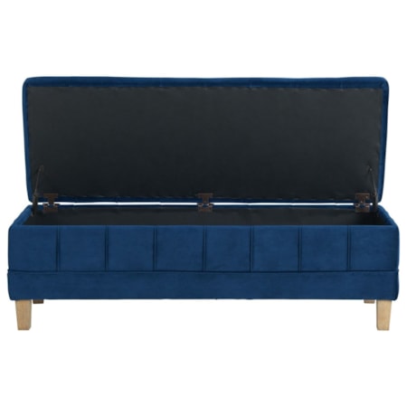 BING BLUE VELVET STORAGE BENCH |