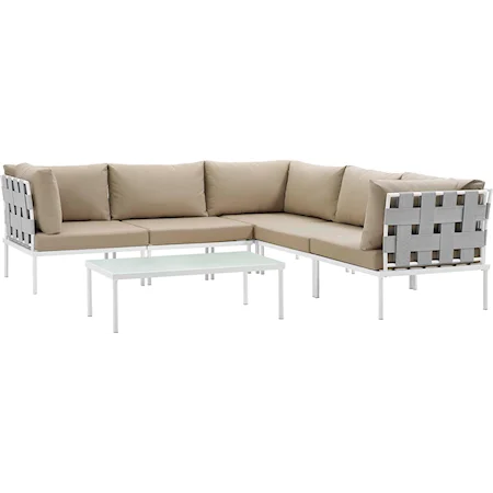 Outdoor 6 Piece Sectional Sofa Set