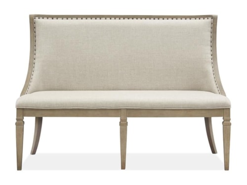 Upholstered Dining Bench with Nailhead Trim
