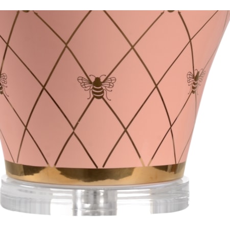 Ginger Jar Lamp - Coral