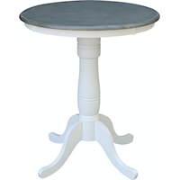 30'' Pedestal Table in Heather Gray/ White