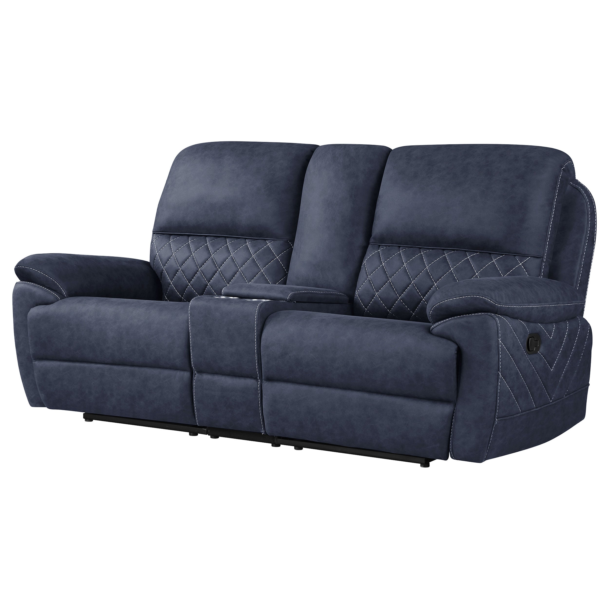 Coaster Variel Variel Tufted Motion Loveseat w/ Console