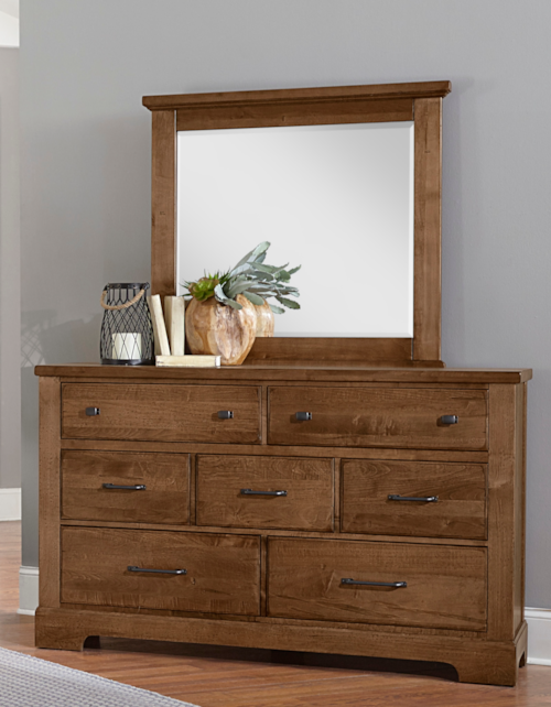 Rustic 7-Drawer Dresser & Mirror Set
